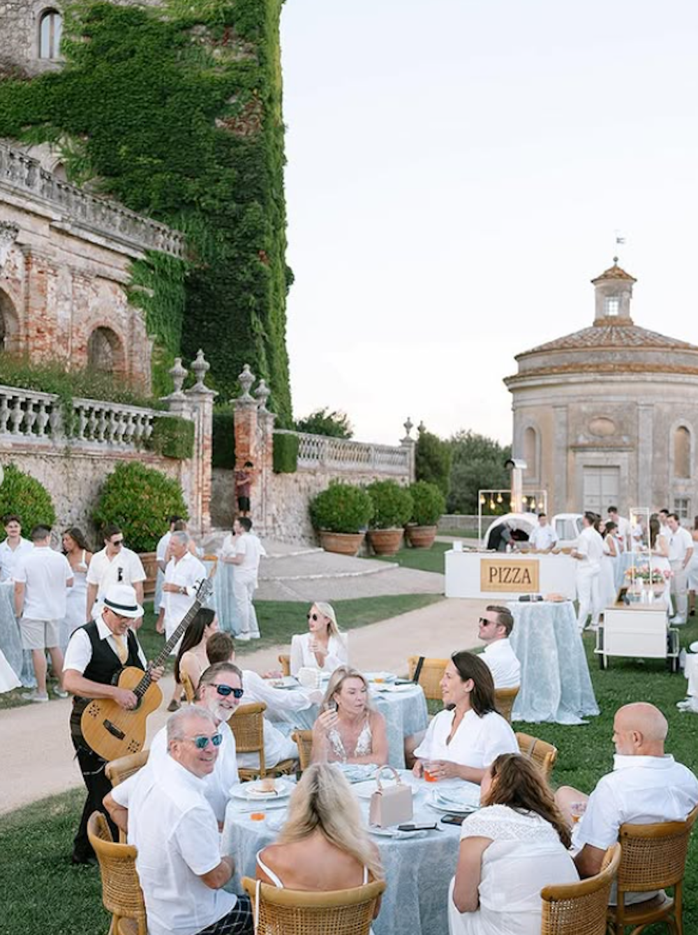 Wedding guests at Castello di Celsa