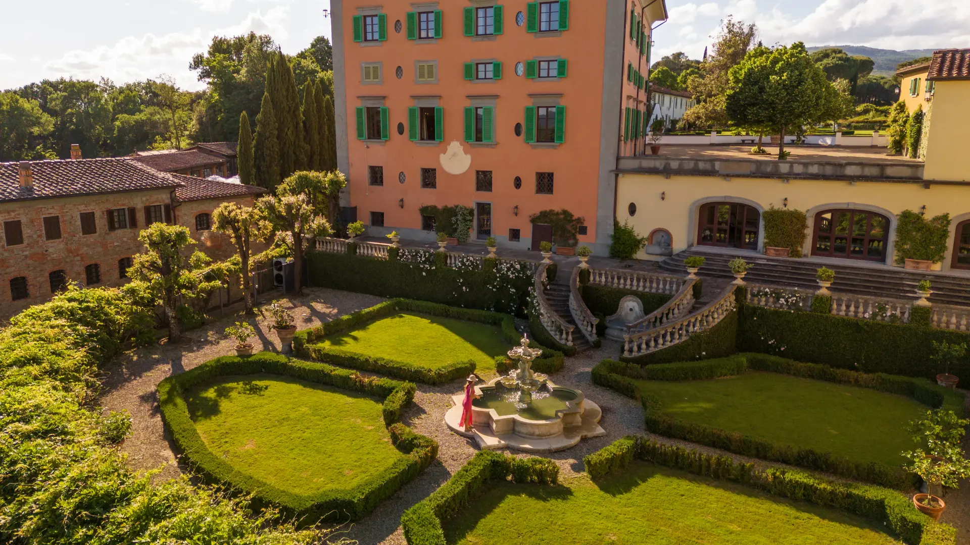 The garden of Il Borro Chateaux and Relais is an enchanting luxury