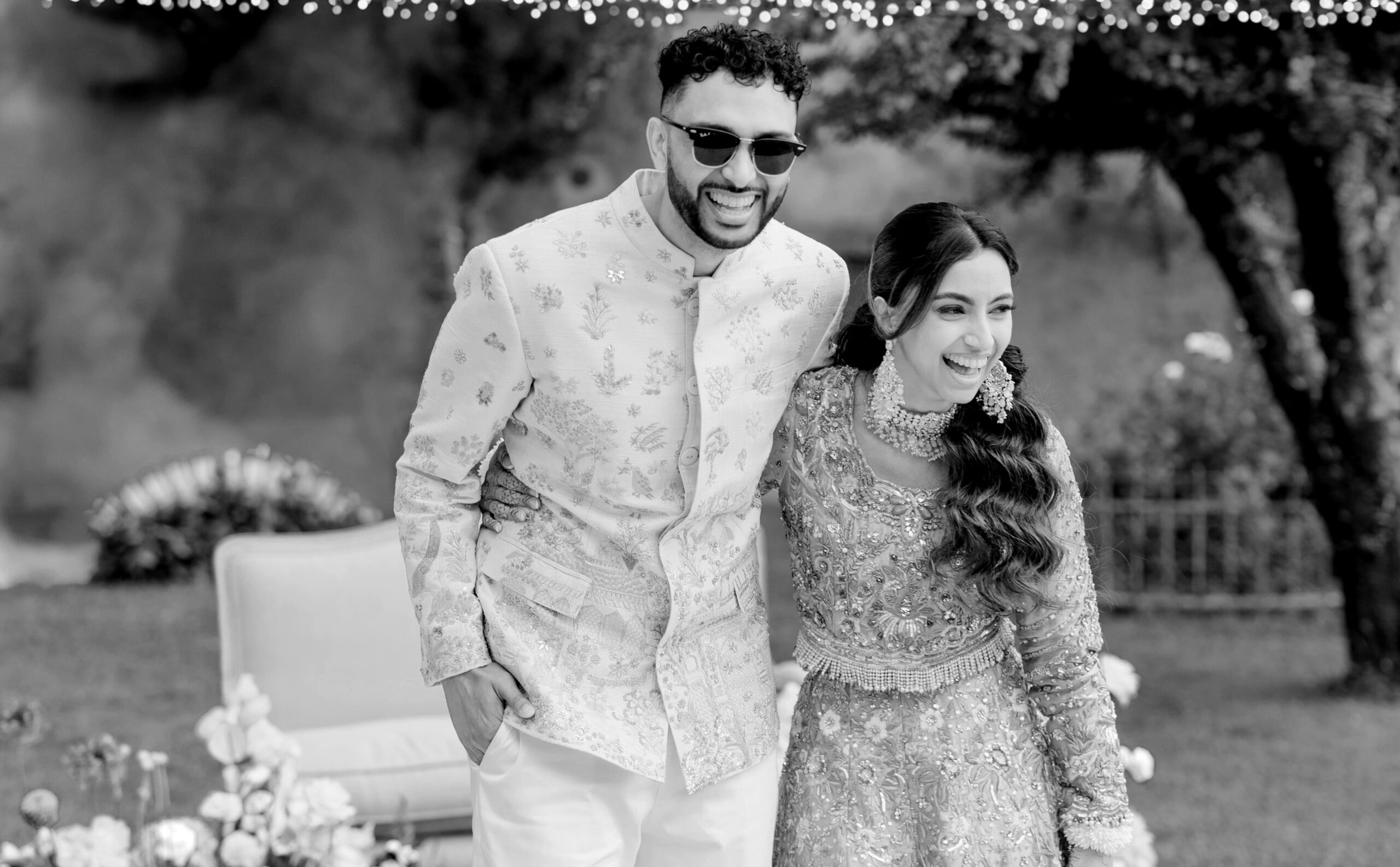 A black and white portrait of an Italian wedding in Italy